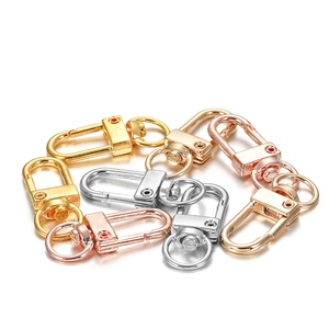 Rotating lobster claw clasps in gold silver and rose gold metal for keychains