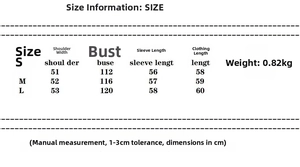 Guide des tailles pour veste à franges femme incluant buste et épaule en cm