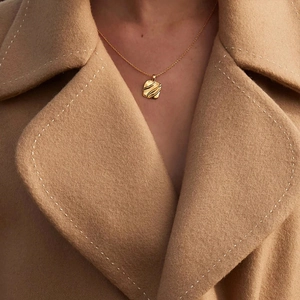 Baroque pearl S925 sterling silver necklace with a textured gold square pendant for women