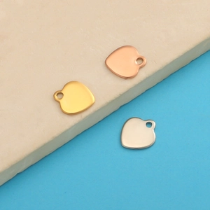 Mirror Polished Stainless Steel Heart Charms Pendants Single Hole For DIY Bracelet Necklace Jewelry Making Findings