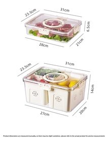 Detailed dimension guide for shallow and deep clear food storage boxes with lids