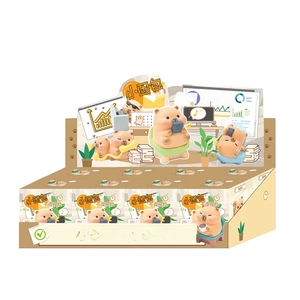 Capybara blind box set featuring adorable miniature capybara office scene figures
