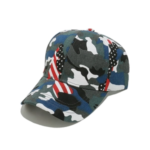USA Flag Camouflage Baseball Cap Men Outdoor Sun Protection Adjustable Cotton Polyester Curved Brim Hip Hop Street Hat