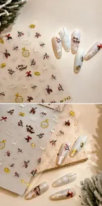 Detailansicht der Weihnachts-Nagelsticker mit Rentier-Motiven und Modell M-742