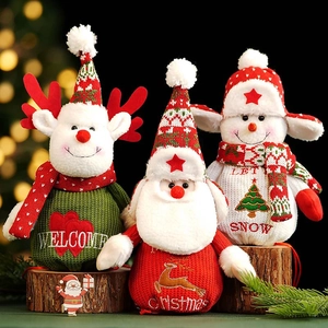 Sacchetto Regalo In Maglia Di Natale Babbo Natale Pupazzo Di Neve Renna Borsa Caramelle Cartone Animato Decorazione Festa Coulisse