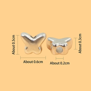 Polished silver butterfly spacer beads for DIY jewelry making and bracelet crafts