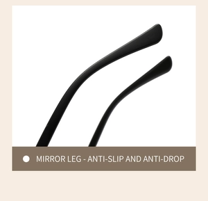 Detailed close-up of matte black anti-slip and anti-drop temple tips for sunglasses
