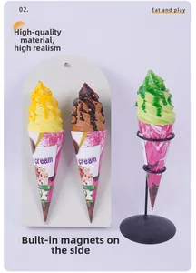 Detail of assorted PU ice cream cones with side magnets for fridge decoration