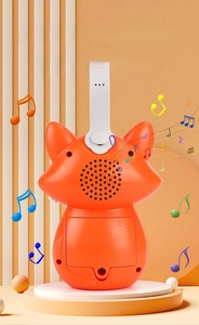 Detail of high-fidelity speaker on the back of the orange fox baby sleep sound machine