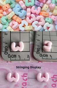 DIY colorful acrylic number beads for jewelry making with size measurement details