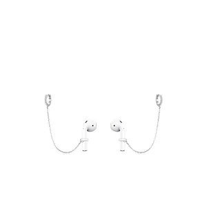 925 Sterling Silver Anti-Lost Wireless Headphone Accessory Earring Chain With Cubic Zirconia Hoop For Women