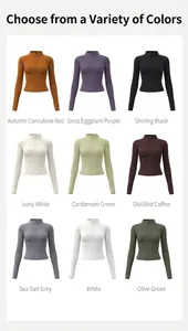 Collage di nove giacche da yoga termiche slim fit con cerniera in vari colori vivaci