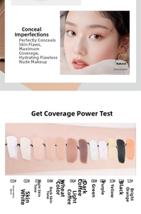 Arm swatches of 12-color concealer palette showing various skin tones and color correctors