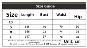 Size guide for women V-neck jumpsuit showing bust waist and hip measurements in CM