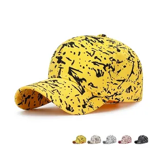 Baseball Cap Cotton Paint Splash Graffiti Pattern Sun Protection Adjustable Streetwear Unisex Sport Hat