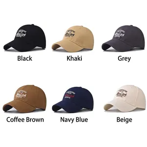 Casquettes de baseball classiques en coton lavé avec broderie 3D en six couleurs