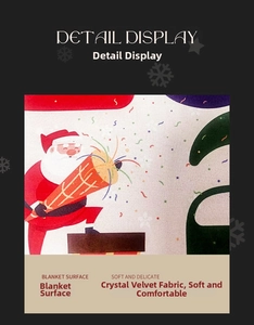 Close-up of Christmas doormat showing soft crystal velvet fabric and vibrant Santa print