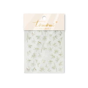 Golden bamboo leaf nail stickers DIY Chinese style nail art decals model MS-857