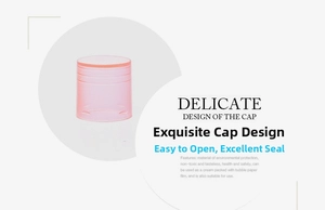 Pink translucent 5g lip balm tube cap featuring anti-slip textured grip threads