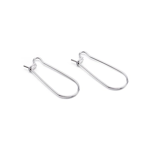 Minimalist titanium steel U-shaped earring hooks with a polished silver finish for DIY jewelry