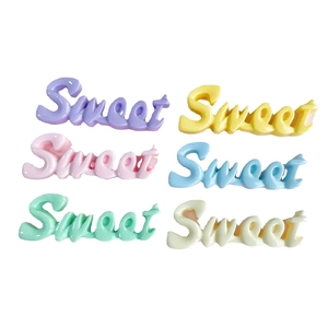 Barrettes Sweet en résine brillante en six couleurs pastel pour accessoires cheveux DIY