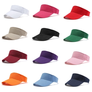 Adjustable empty top sun visor hat in 12 assorted colors for summer outdoor sports