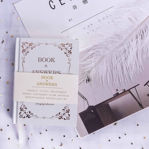 Mini bilingual Book of Answers portable hardcover notebook with rose gold foil accents
