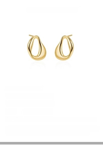 Detail view of 18K gold S925 silver earrings with dimensions and product specifications