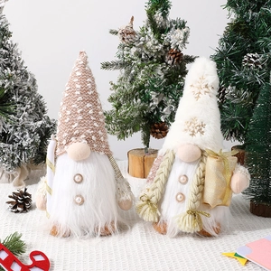 Lot de nains de Noël en peluche avec lumières LED et coffret cadeau pour décoration