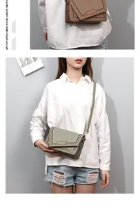 Close-up of retro color-block shoulder bags with contrast stitching and leather logo detail