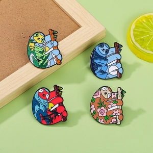Cartoon Sloth Enamel Pin Zinc Alloy Animal Badge Cute Nature Landscape Floral Brooch For Backpack Clothing Decor Unisex Jewelry