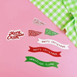 Lot de 7 décorations de gâteau et autocollants Merry Christmas pour la pâtisserie de Noël