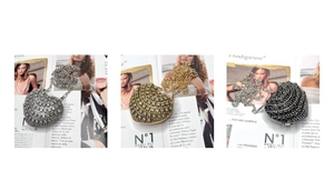 Detailed comparison of heart-shaped rhinestone evening bags in silver, gold, and black
