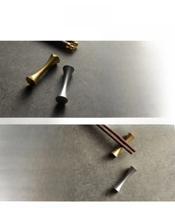 Detail of 304 stainless steel rest with snowflake sand finish for chopsticks and spoons