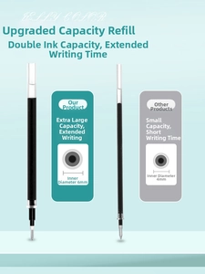 Macro comparison showing the 6mm large capacity refill versus a standard 4mm ink core