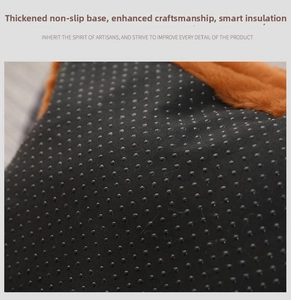 Close-up of thickened non-slip base with grippy texture for plush electric foot warmer