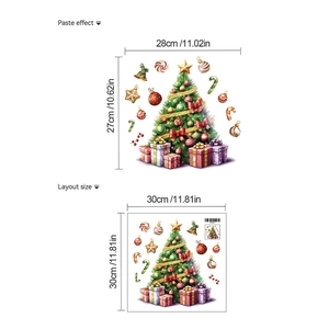 Christmas tree toilet decal dimensions with 30x30cm layout and 28x27cm paste effect size