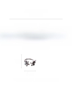 Size chart showing dimensions of 2.1cm for the vintage floral open ring in copper