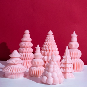 Stampo In Silicone Per Albero Di Natale Origami Geometrico 3D Per Produzione Di Candele Fai Da Te Sapone Gesso Silicone Alimentare