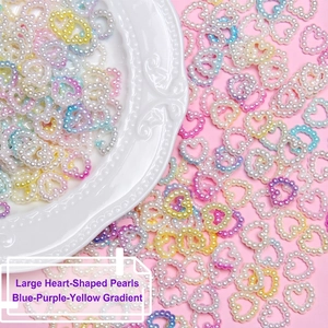 Gradient color heart-shaped ABS pearl beads for DIY hair accessories and jewelry making