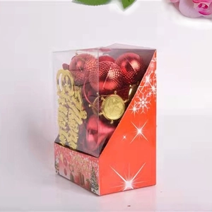 32-piece Christmas tree ornament set with red shiny baubles and golden festive decorations