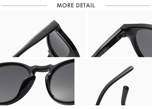 Detail view of vintage sunglasses frame with CE marking and size dimensions 22-140