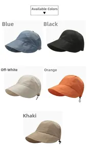 Quick-dry wide brim sun hat with adjustable drawstring in five classic outdoor colors