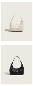Classic PU leather hobo dumpling shoulder bag detail featuring soft texture and dual color options.
