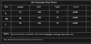 Size chart for winter faux mink fur vest showing measurements in cm and polyester fabric info