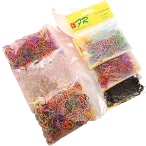 Bulk colorful disposable elastic hair bands for girls in multi-pack display packs