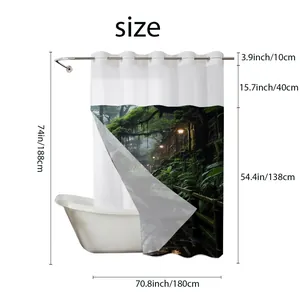 Detailed size guide for Waffle Forest shower curtain with 180cm width and 188cm height