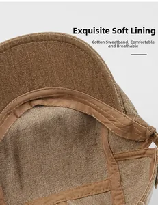 Detail of the cotton sweatband and soft inner lining on a brown adjustable cap