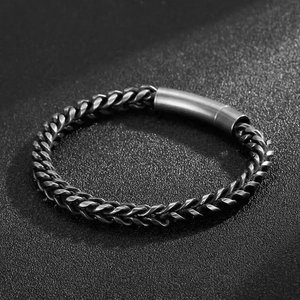 Men Keel Chain Bracelet Stainless Steel Hip Hop Punk Vintage Jewelry Accessory Simple Fashion Cool Biker Style