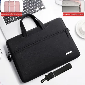 Borsa porta PC nera da 14 pollici con fodera imbottita e tracolla regolabile rimovibile